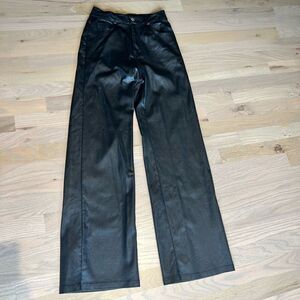 SHEIN EZ Wear Wide Leg Fitted Faux Leather Pants Women’s Medium